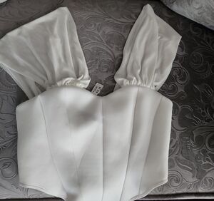 Elegant White Strapless Corset Top